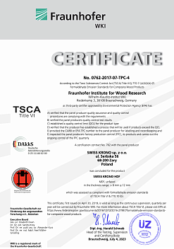 Сертификат TSCA Title VI